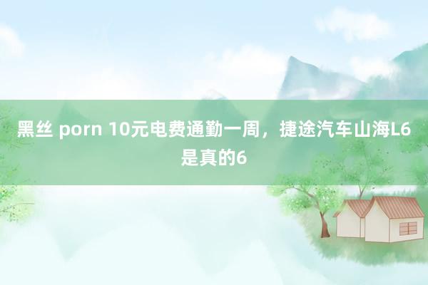 黑丝 porn 10元电费通勤一周，捷途汽车山海L6是真的6