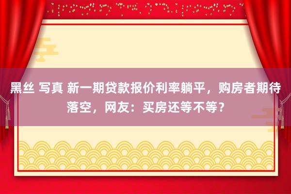 黑丝 写真 新一期贷款报价利率躺平，购房者期待落空，网友：买房还等不等？