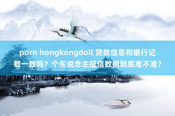 porn hongkongdoll 贷款信息和银行记载一致吗？个东说念主征信数据到底准不准？