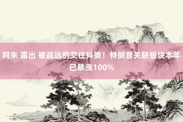 阿朱 露出 被疏远的交往抖擞！特朗普关联板块本年已暴涨100%