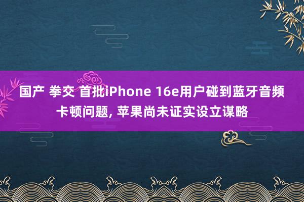 国产 拳交 首批iPhone 16e用户碰到蓝牙音频卡顿问题, 苹果尚未证实设立谋略