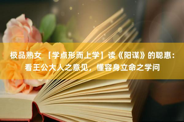 极品熟女 【学点形而上学】读《阳谋》的聪惠：看王公大人之意见，懂容身立命之学问