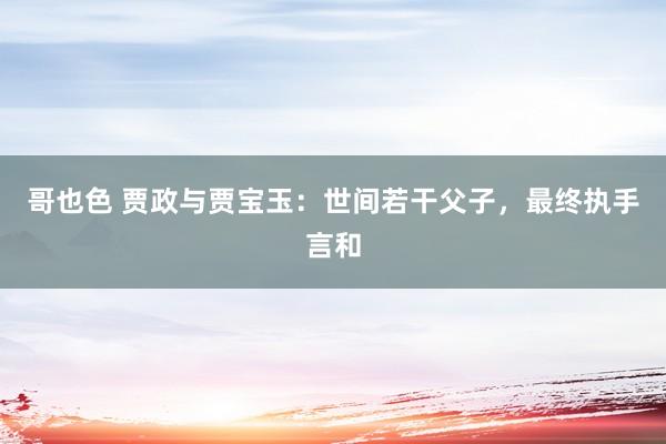 哥也色 贾政与贾宝玉：世间若干父子，最终执手言和