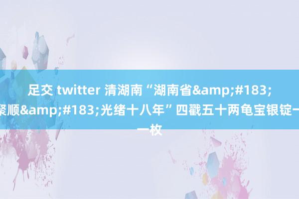 足交 twitter 清湖南“湖南省&#183;傅聚顺&#183;光绪十八年”四戳五十两龟宝银锭一枚